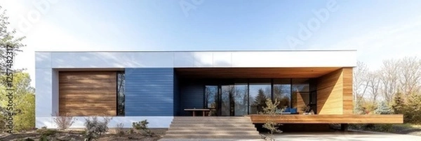Fototapeta Modern Architectural Design of a Charming Minimalist House