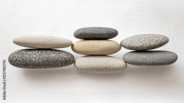 Fototapeta Balanced Pebbles: A Study in Serenity and Minimalism