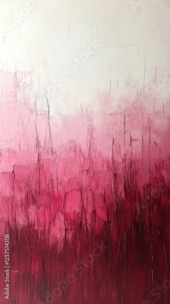 Obraz Abstract gradient painting showcasing a blend of pink hues with textured brush strokes