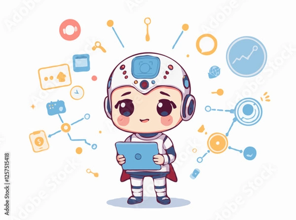 Fototapeta Future of Learning: AI and Digital Transformation Vector