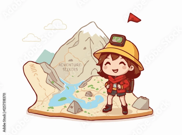 Fototapeta Topographic Travel Map for Adventure Seekers