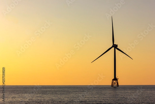 Obraz 石狩浜、洋上風力発電、