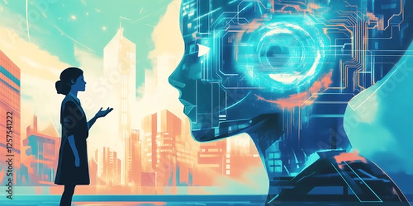 Obraz A person engages with ChatGPT, wonder and excitement reflected in their interaction with AI for the first time