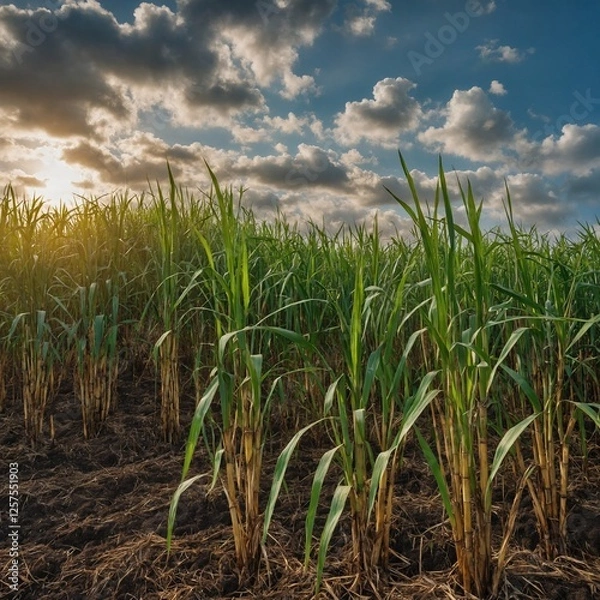 Fototapeta Explore the use of sugarcane bagasse as a renewable energy source.

