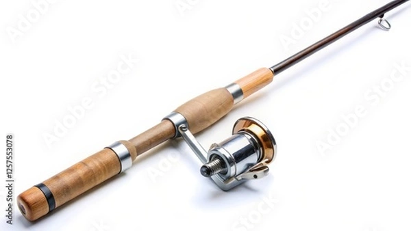 Fototapeta Fishing Rod and Reel on White Background