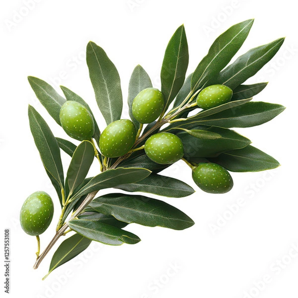 Obraz Olive branch isolated on transparent background, PNG