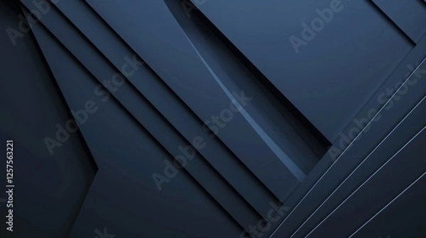 Fototapeta Linear patterns on a Blue background, minimalist design banner template with white space for text. Ideal for sleek and modern presentations, websites, and digital designs.