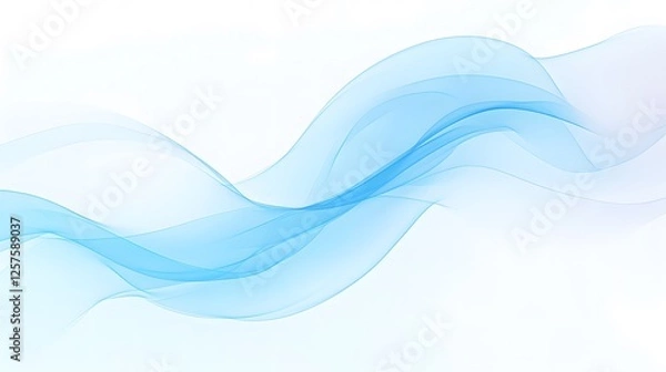 Fototapeta Abstract Light Blue Wave Background Flowing Smooth Design Elegant Swirling Texture for Website or