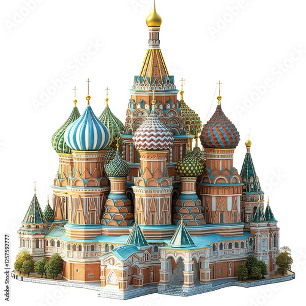 Obraz Saint Basils Cathedral isolated on transparent background, PNG