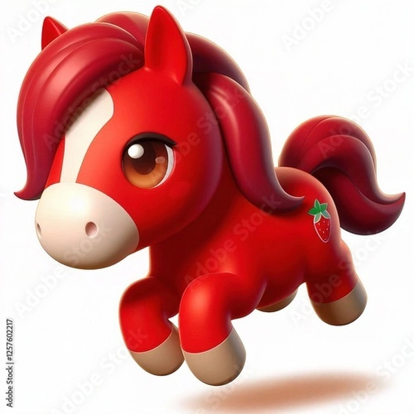 Obraz red horse isolated on white background