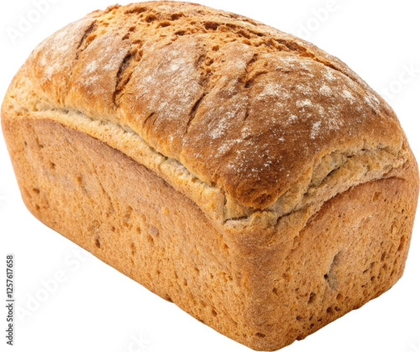 Fototapeta Freshly Baked Whole Wheat Bread Loaf with Crispy Crust and Fluffy Texture