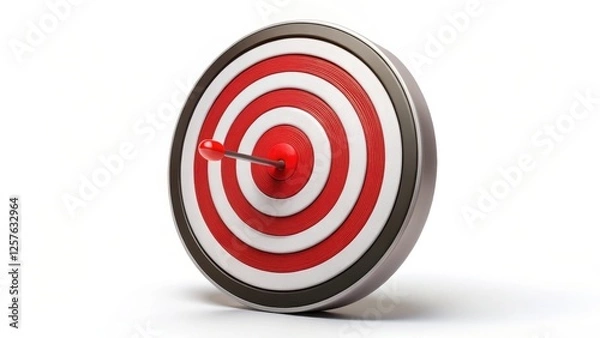 Fototapeta Red Target with Dart on White Background