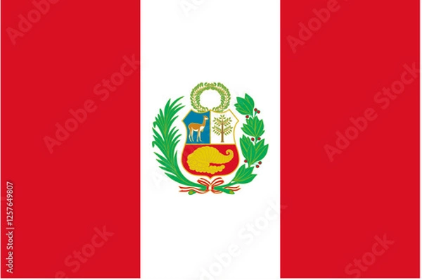 Fototapeta Peru Flag Vector Editable | High-Resolution National Symbol