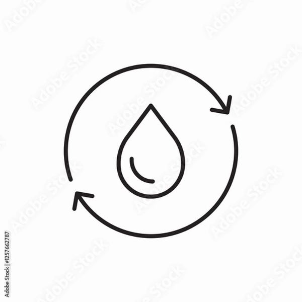 Obraz Water recycling drop cycle icon vector sign