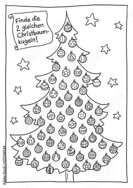 Obraz Ausmalbild Weihnachten - Suchbild