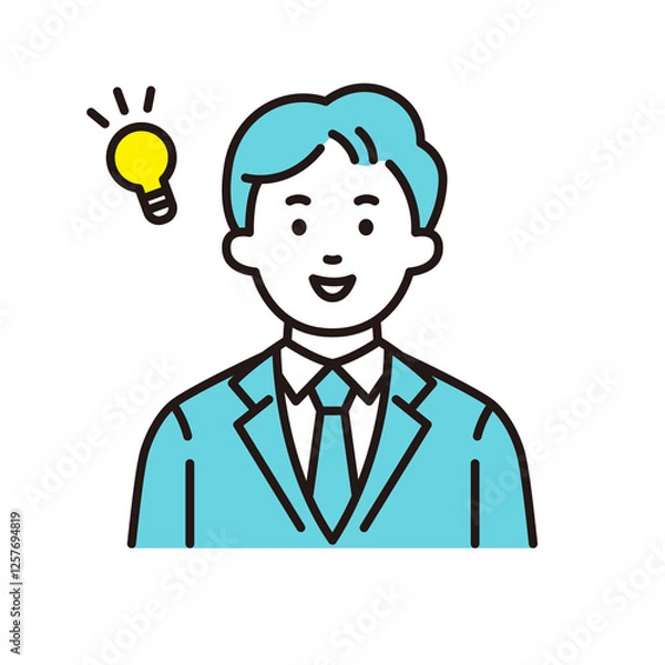 Fototapeta ひらめく若い会社員