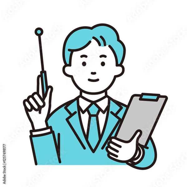Fototapeta 説明する若い会社員