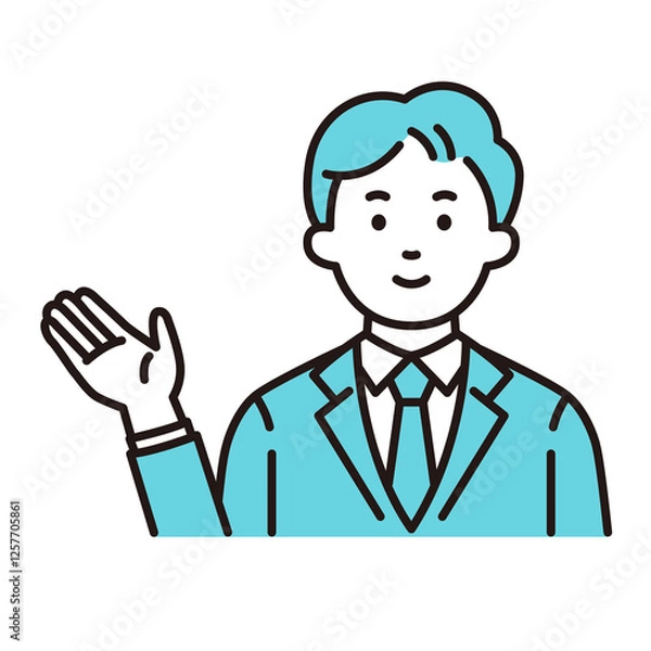 Obraz 案内する若い会社員