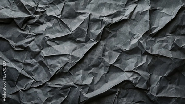 Fototapeta Abstract crumpled dark gray paper texture