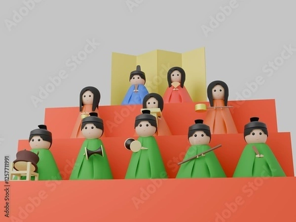 Fototapeta ひな祭りの人形たち