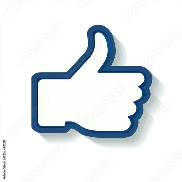 Fototapeta Facebook Like Button and Thumb Up Icon with an Approval Symbol