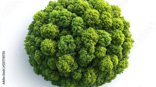 Fototapeta On a spotless white background, Earth takes pride of place in an image that evokes Earth Day or Environmental Day, showcasing a green world map and emphasizing environmental sustainability and