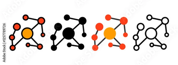 Fototapeta Set of Knowledge Graph Icon