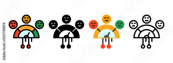 Fototapeta Set of Sentiment Analysis Icon