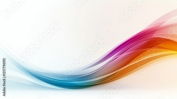 Fototapeta A colorful abstract background with wavy lines on a white background