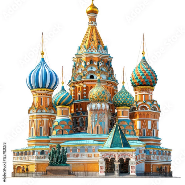 Obraz Saint Basils Cathedral isolated on transparent background, PNG