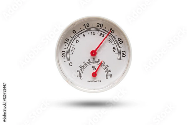 Obraz Temperature and humidity on white background