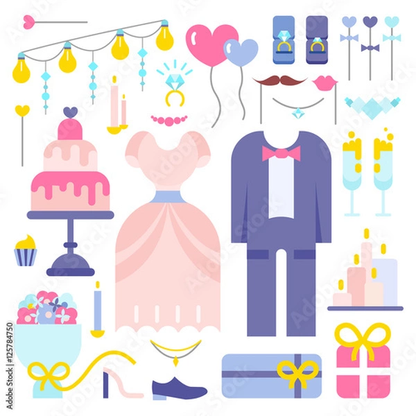 Obraz wedding icon set
