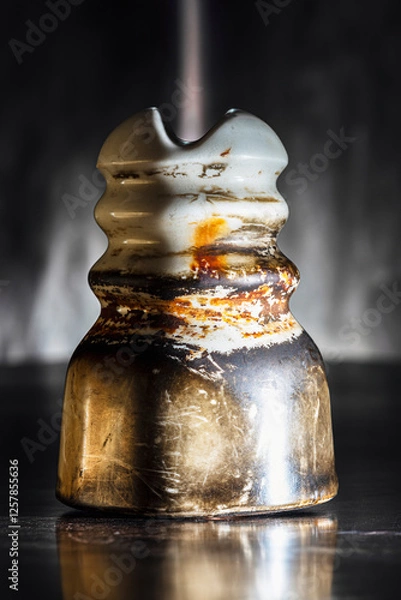Obraz Old ceramic electrical insulator, used in old power and telecommunication lines