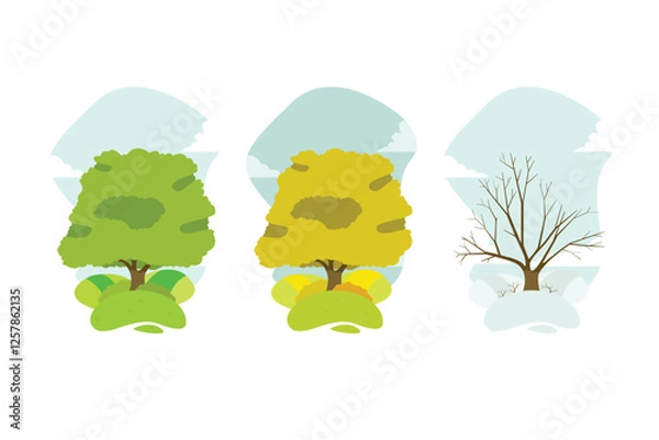 Obraz Golden leaves dance in the crisp autumn breez