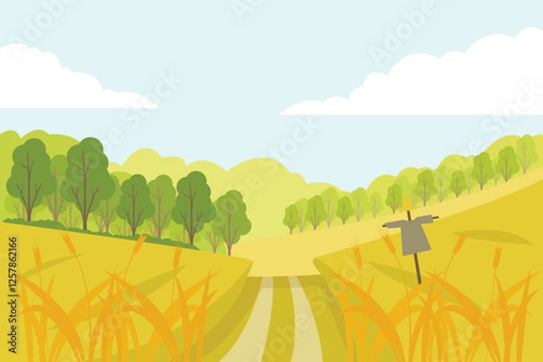 Obraz Golden leaves dance in the crisp autumn breez