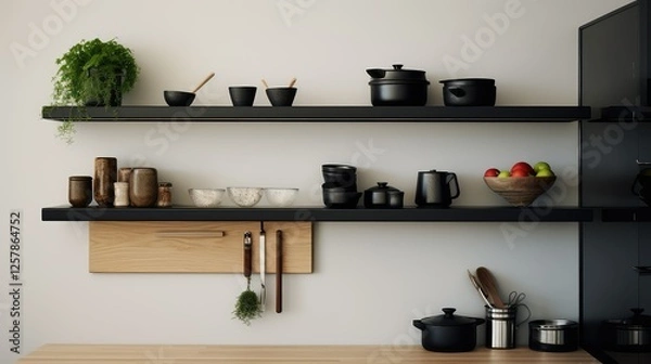 Obraz black shelf wall