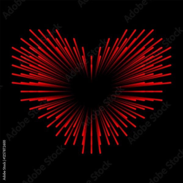 Fototapeta Dotted pattern as Heart form. 3D effect Background illustration
