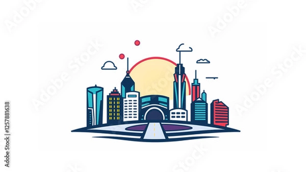 Obraz abstract city skyline