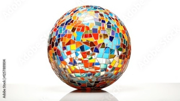 Obraz mosaic globe isolated on white