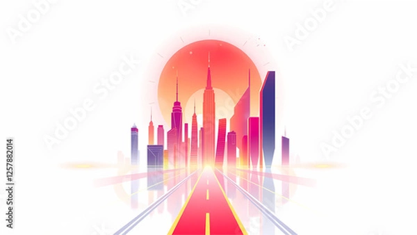 Obraz abstract colorful background city