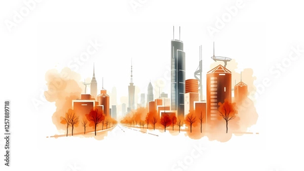 Fototapeta Abstract city vector