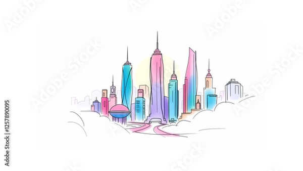Obraz city skyline in vector