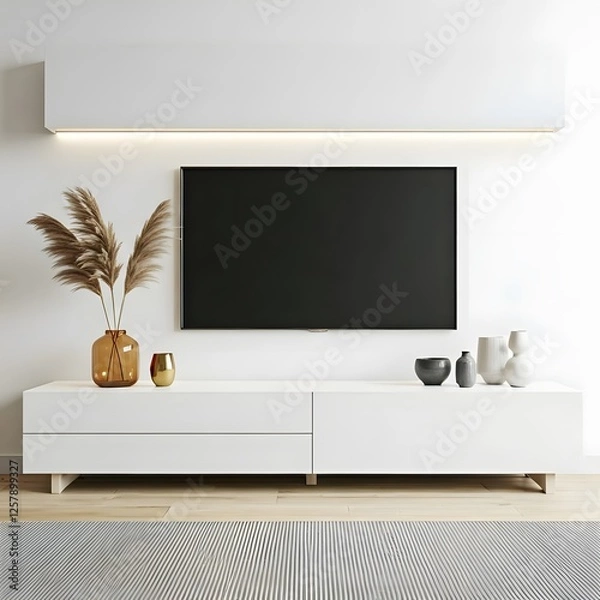 Fototapeta Tv lounge design image on white background2