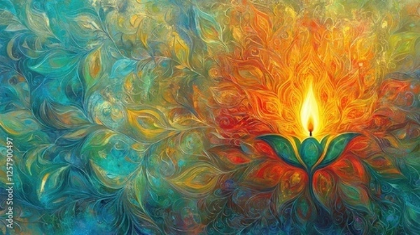 Fototapeta Illuminated Lotus A Symphony of Color and Light