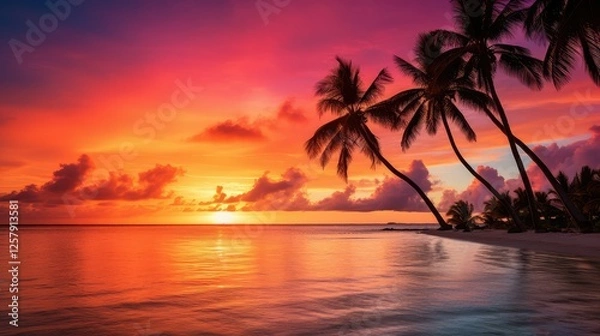 Obraz s cancun coconut palm tree