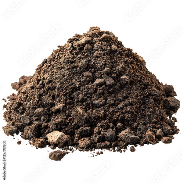 Fototapeta pile of brown soil humus isolated on transparent background