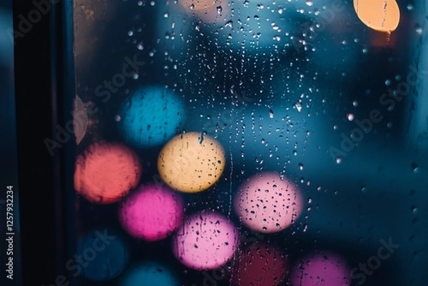 Fototapeta Abstract background with colorful bokeh lights, symbolizing celebration, holidays, and festive mood.