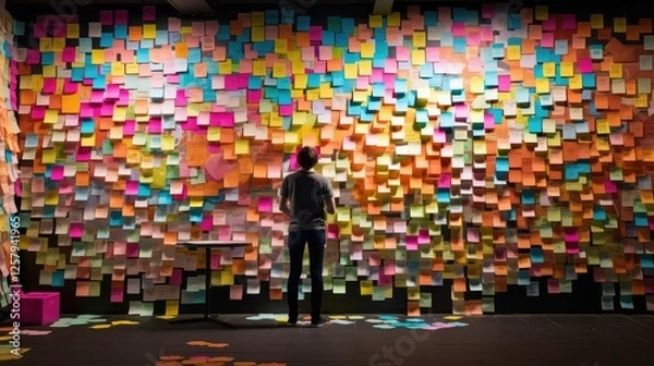 Obraz notes post its wall