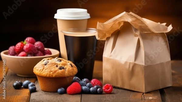 Obraz coffee brown bag breakfast