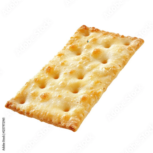 Fototapeta Crispy cheese cracker on a white isolate background.